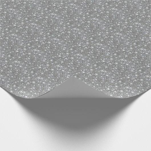 Sparkly Glittery Vibrant Silver Cadeaupapier (Hoek)