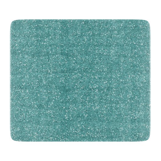 Sparkly Glitzy Blauwgroen & Silver Glitter Snijplank (Voorkant)