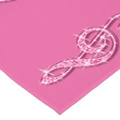 Sparkly Glitzy Hot Pink Musical Notes Korte Tafelloper (Hoek)