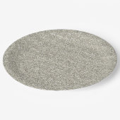 Sparkly Glitzy Silver Glitter Papieren Bordje (Gekanteld)