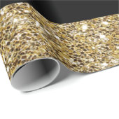 Sparkly Gold & Black Stripes Gift Wrapping Paper Cadeaupapier (Rol Hoek)