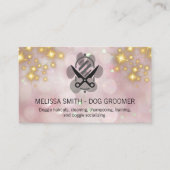 Sparkly Gold Bokeh | Hond Grooming Logo Visitekaartje (Voorkant)