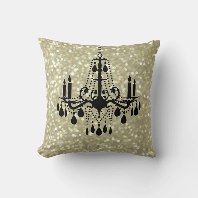 Sparkly Gold Chandelier Pillow Kussen (Voorkant)