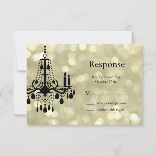 Sparkly Gold Chandelier RSVP (Voorkant)