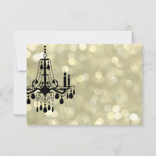 Sparkly Gold Chandelier RSVP (Achterkant)