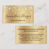Sparkly Gold Confetti Glitter Ombre Online Store Visitekaartje (Voorkant / Achterkant)