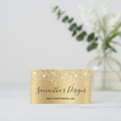 Sparkly Gold Confetti Glitter Ombre Online Store Visitekaartje (Staand voorkant)