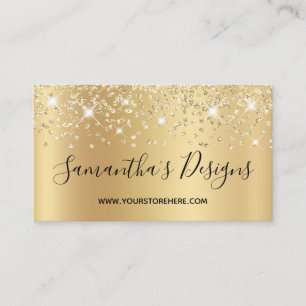 Sparkly Gold Confetti Glitter Ombre Online Store Visitekaartje