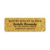 Sparkly Gold Elegant RSVP Retouradres Labels (Voorkant)