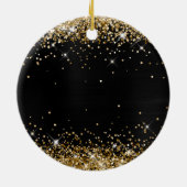 Sparkly Gold Glitter Black Folie 40e verjaardag Keramisch Ornament (Achterkant)