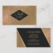 Sparkly Gold Glitter Black Make-up Nails Lash Hair Visitekaartje (Voorkant / Achterkant)
