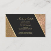 Sparkly Gold Glitter Black Make-up Nails Lash Hair Visitekaartje (Achterkant)