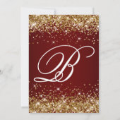 Sparkly Gold Glitter Burgundy Ombre 50th Birthday Kaart (Achterkant)