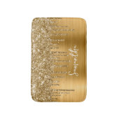 Sparkly Gold Glitter Drips Glam Naam Badmat (Voorkant Verticaal)