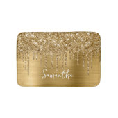 Sparkly Gold Glitter Drips Glam Naam Badmat (Voorkant)
