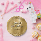 Sparkly Gold Glitter en Folie 30e verjaardag Papieren Bordje (Feest)