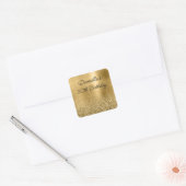 Sparkly Gold Glitter en Folie 50e verjaardag Vierkante Sticker (Envelop)