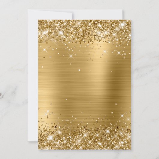 Sparkly Gold Glitter en Folie Sweet 16 Kaart (Achterkant)