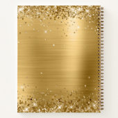 Sparkly Gold Glitter Folie Monogram tekening Notitieboek (Achterkant)