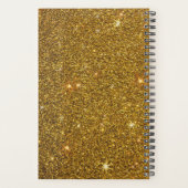 Sparkly Gold Glitter Hair Appointment Book Planner (Achterkant)