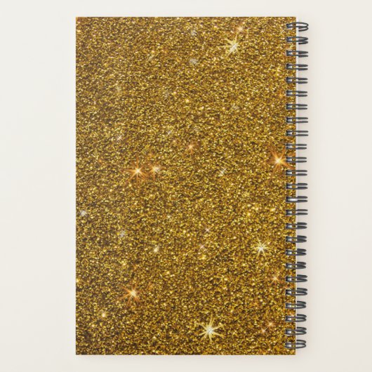 Sparkly Gold Glitter Hair Appointment Book Planner (Achterkant)
