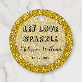 Sparkly Gold Glitter Laat Liefde Sparkle Bedankjes Labels