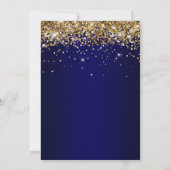 Sparkly Gold Glitter Navy Gradient 50th Birthday Kaart (Achterkant)