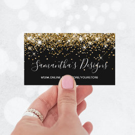 Sparkly Gold Glitter Online Store Black Visitekaartje