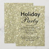 Sparkly Gold Holiday Corporate Invitation Kaart (Voorkant / Achterkant)