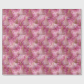 Sparkly Gold Holiday Tree on Pink Cadeaupapier (Vlak)