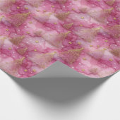 Sparkly Gold Holiday Tree on Pink Cadeaupapier (Hoek)