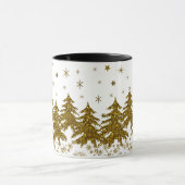 Sparkly Gold-kerstboom, sterren, sneeuw Mok (Midden)