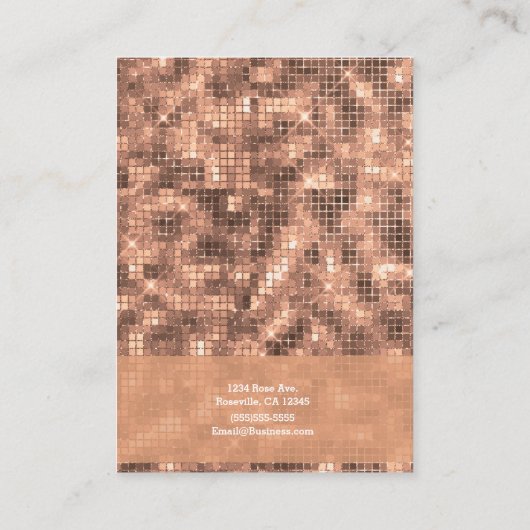 Sparkly Gold Luxury Sparkle Girly Sequins Visitekaartje (Achterkant)