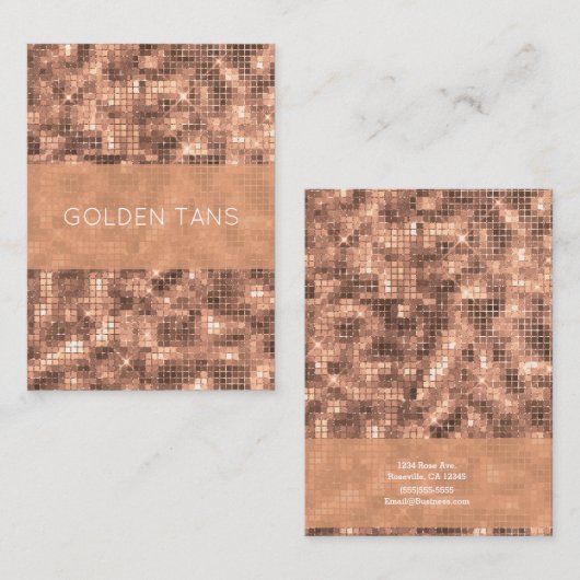 Sparkly Gold Luxury Sparkle Girly Sequins Visitekaartje (Voorkant / Achterkant)