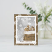 Sparkly Gold Merry kerst Feestdagenkaart (Staand voorkant)