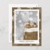 Sparkly Gold Merry kerst Feestdagenkaart (Voorkant / Achterkant)