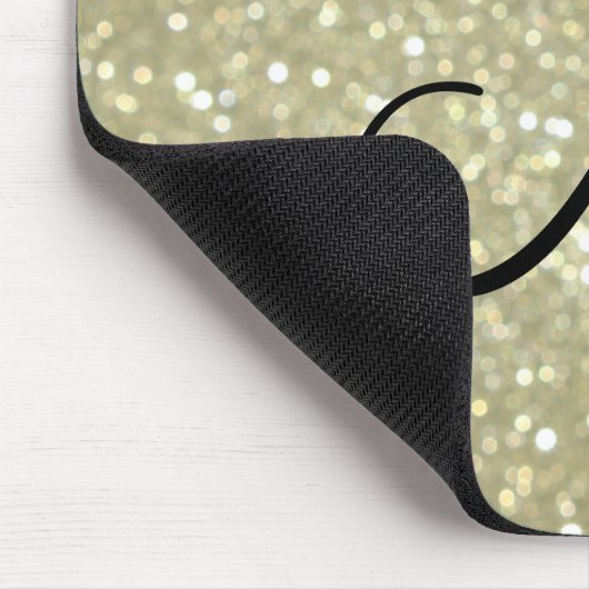 Sparkly Gold Monogram Muismat (Hoek)