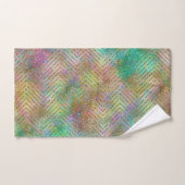 Sparkly Gold Rainbow Lights Chevron Pattern Bad Handdoek (Handdoek)