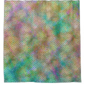 Sparkly Gold Rainbow Lights Chevron Pattern Douchegordijn (Voorkant)