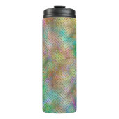 Sparkly Gold Rainbow Lights Chevron Pattern Thermosbeker (Voorkant)