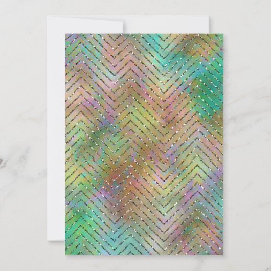 Sparkly Gold Rainbow Lights Chevron Sweet 16 Party Kaart (Achterkant)
