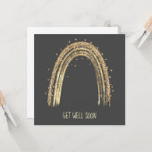 Sparkly Gold-regenboog krijgt snel weer een succes Kaart (Voorkant / Achterkant in situ)