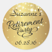 Sparkly Gold Retirement Stickers (Voorkant)