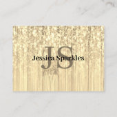 Sparkly gold sepia bamboe wood bling Monogram Visitekaartje (Achterkant)
