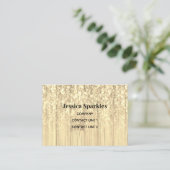Sparkly gold sepia bamboe wood bling Monogram Visitekaartje (Staand voorkant)