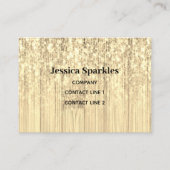 Sparkly gold sepia bamboe wood bling Monogram Visitekaartje (Voorkant)