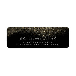 Sparkly Gold Sepia Confetti Black White RSVP Etiket