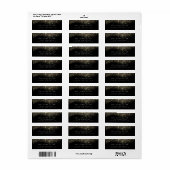 Sparkly Gold Sepia Confetti Black White RSVP Etiket (Full Sheet)