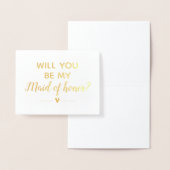 Sparkly Gold Will You Be My Maid of Honor-voorstel Folie Kaarten (Display)