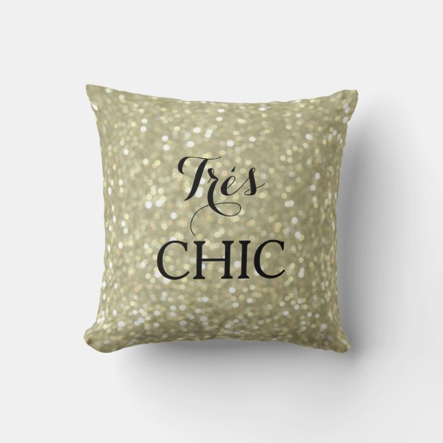 Sparkly Gold Zeer CHIC Pillow Kussen (Voorkant)